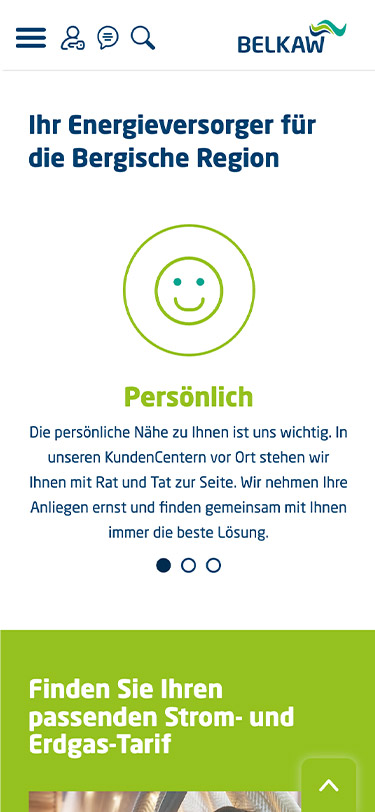 Referenz: Belkaw GmbH, mobiler Website Screenshot