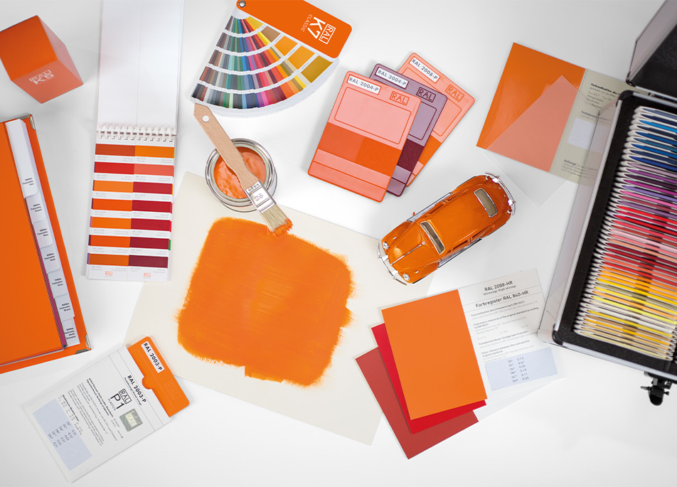 Referenz: RAL Farben, Farbbeispiele Orangetöne